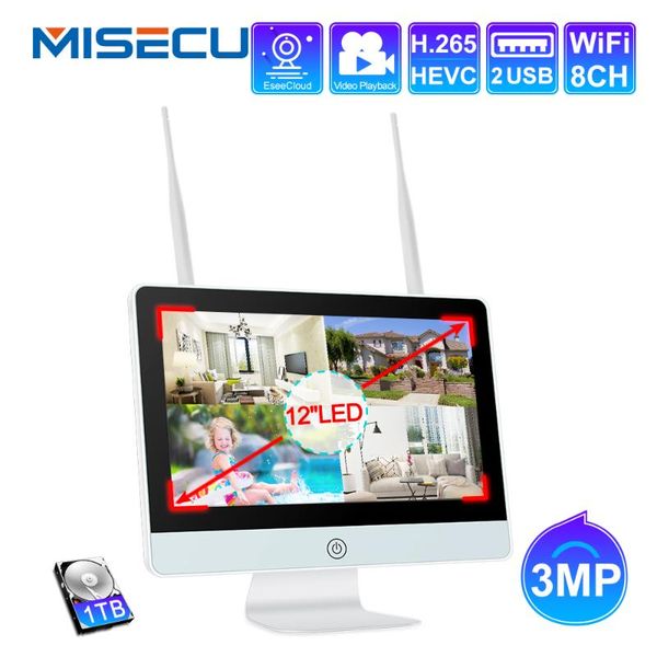 misecuplug и play 8ch беспроводной nvr комплект 12-дюймовый жк-nvr ip 1080p 3мп hd камера безопасности ночного видения wifi системы видеонаб, Black;white
misecuplug и play 8ch беспроводной nvr комплект 12-дюймовый жк-nvr ip 1080p 3мп hd камера безопасности ночного видения wifi системы видеонаб, Black;white