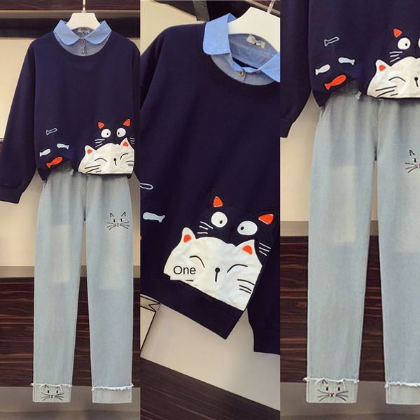 large size slimming and age-reducing leisure suit 2020 early autumn new fake two-piece jeans coat coat jeans fashionable two-piece suit m4s7, Gray
large size slimming and age-reducing leisure suit 2020 early autumn new fake two-piece jeans coat coat jeans fashionable two-piece suit m4s7, Gray