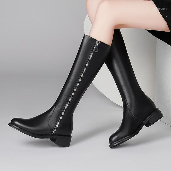 boots genuine leather thick med heels women's knee high winter women zippers decotaion party working shoes woman1, Black
boots genuine leather thick med heels women's knee high winter women zippers decotaion party working shoes woman1, Black