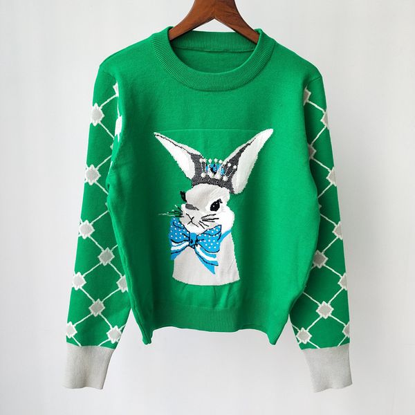 1223 2022 milan style spring summer brand same style sweater print long sleeve crew new green blue pullover women clothes qianli, White;black
1223 2022 milan style spring summer brand same style sweater print long sleeve crew new green blue pullover women clothes qianli, White;black