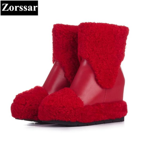 zorssar} 2020 new winter plush womens boots genuine leather platform wedges ankle snow boots fashion high heels women shoes, Black
zorssar} 2020 new winter plush womens boots genuine leather platform wedges ankle snow boots fashion high heels women shoes, Black