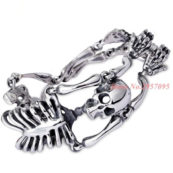 rock gothic stainless steel body skull bracelet for men link chain mens biker jewelry brand mens bracelets wholesale, Black
rock gothic stainless steel body skull bracelet for men link chain mens biker jewelry brand mens bracelets wholesale, Black