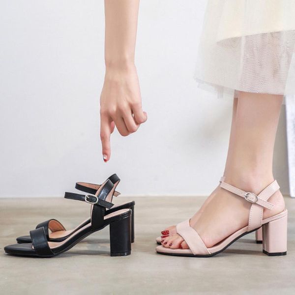 all-match word buckle women's sandals new mid-heel fashion simple thick heel sandals summer shoes, Black
all-match word buckle women's sandals new mid-heel fashion simple thick heel sandals summer shoes, Black