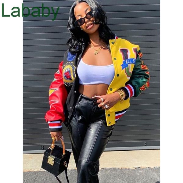 women jacket designer 2022 letters pattern printed color contrast colorful dragon and phoenix woolen baseball clothes, Black;brown
women jacket designer 2022 letters pattern printed color contrast colorful dragon and phoenix woolen baseball clothes, Black;brown