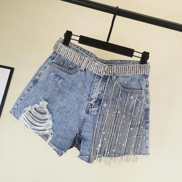 2020 summer new streetwear loose wide leg pants heavy industry crystal hole high waist tassel denim shorts women jeans1, Blue
2020 summer new streetwear loose wide leg pants heavy industry crystal hole high waist tassel denim shorts women jeans1, Blue
