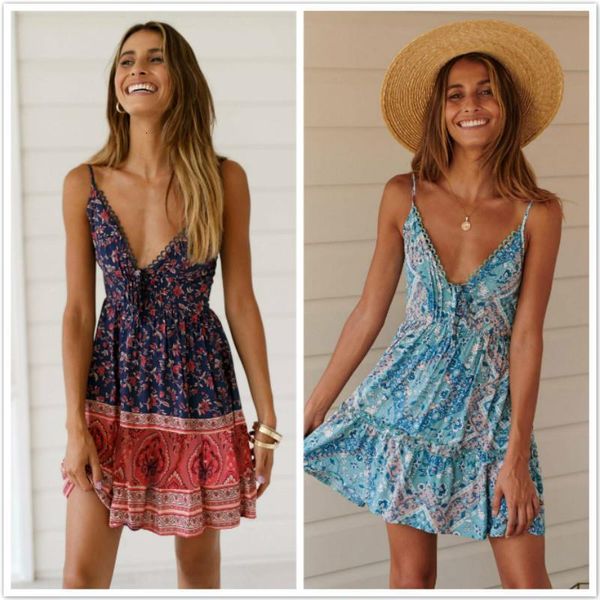 women's boho floral v-neck sleeveless backless summer party evening beach short mini dress sundress 2019 new, Black;gray
women's boho floral v-neck sleeveless backless summer party evening beach short mini dress sundress 2019 new, Black;gray