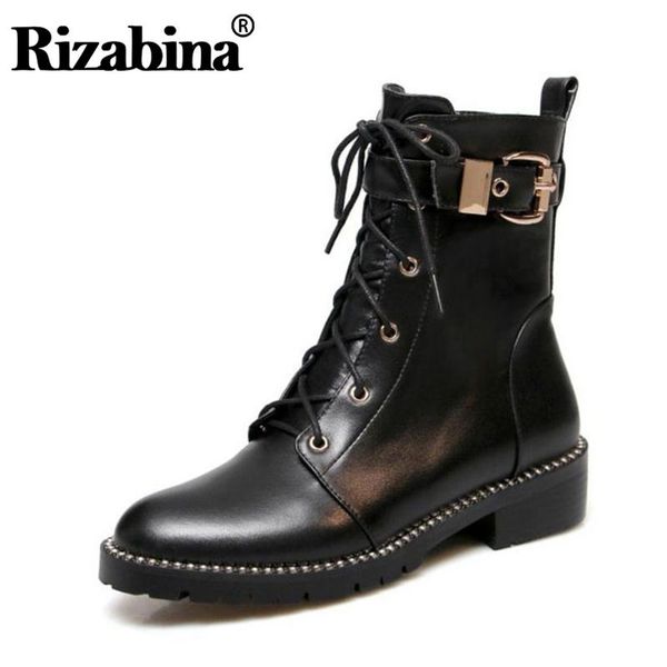 boots rizabina women ankle genuine leather flats shoes for brand winter lace up buckle crystal goth size 33-43, Black
boots rizabina women ankle genuine leather flats shoes for brand winter lace up buckle crystal goth size 33-43, Black