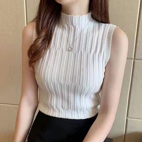 women solid knitted vest skinny female tank ladies turtleneck slim female night club 2020 summer, White
women solid knitted vest skinny female tank ladies turtleneck slim female night club 2020 summer, White