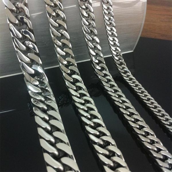 10/12/15/17mm new strong metal stainless steel silver color mens cuban curb chain necklace or bracelet 7-40inch
10/12/15/17mm new strong metal stainless steel silver color mens cuban curb chain necklace or bracelet 7-40inch