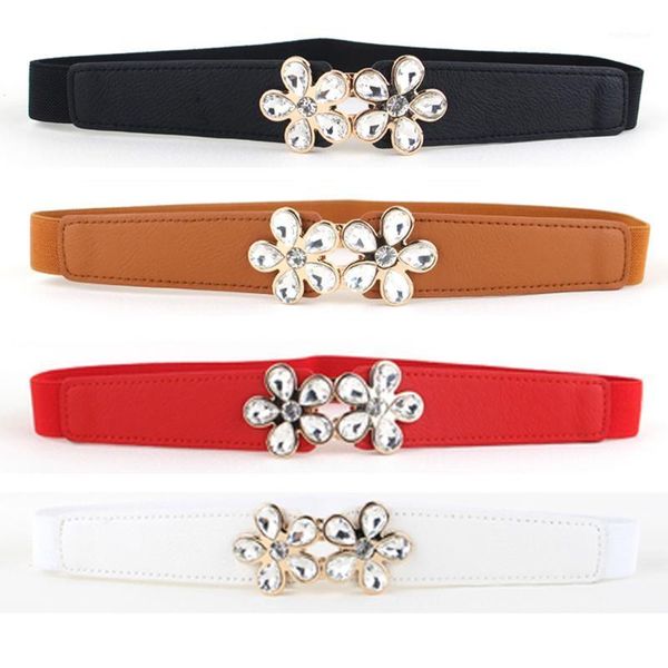 women elegant skinny floral crystal buckle belt faux leather lady waistband bltll03101, Black;brown
women elegant skinny floral crystal buckle belt faux leather lady waistband bltll03101, Black;brown