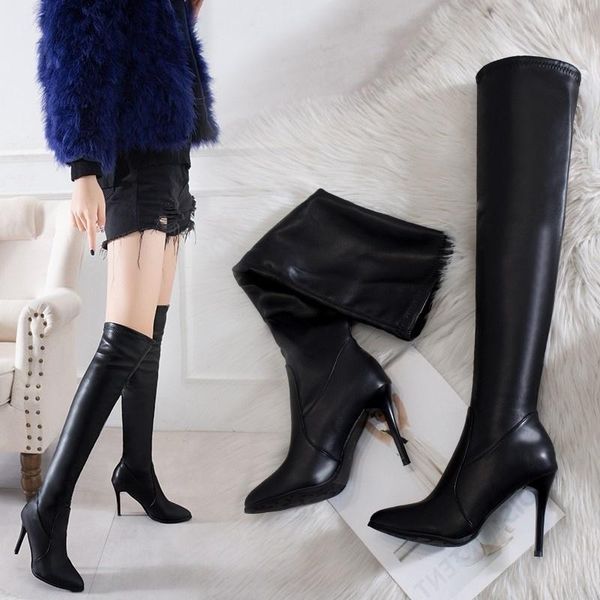autumn and winter new super high heel warm elastic slimming over the knee boots women, Black
autumn and winter new super high heel warm elastic slimming over the knee boots women, Black
