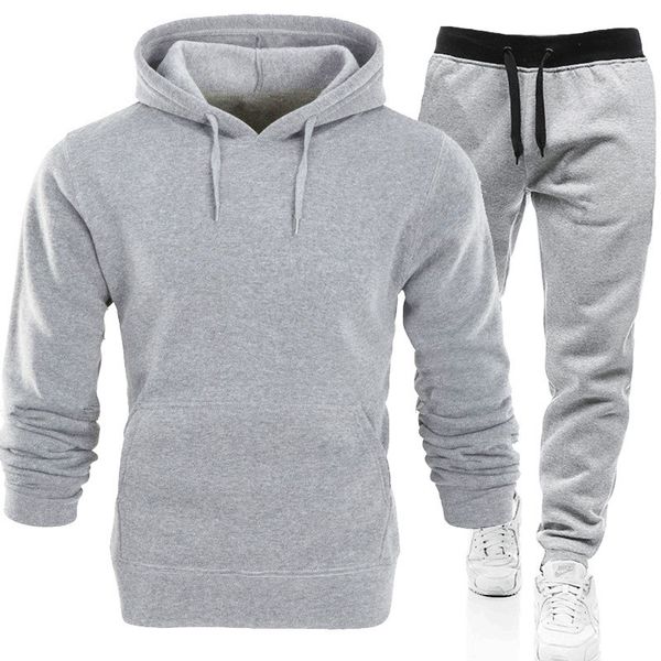solid color men clothes leisure sports hoodie plush warm pocket pants suit fashion two piece set tracksuit, Gray
solid color men clothes leisure sports hoodie plush warm pocket pants suit fashion two piece set tracksuit, Gray