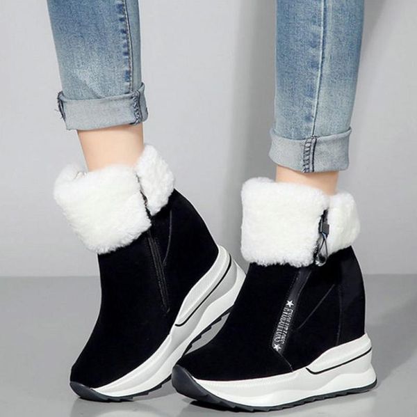 winter casual shoes women genuine leather wedges high heel ankle boots female fur platform pumps shoes fashion sneakers, Black
winter casual shoes women genuine leather wedges high heel ankle boots female fur platform pumps shoes fashion sneakers, Black