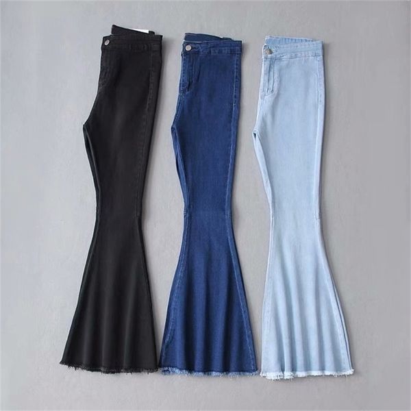 new autumn winter high waist mom stretch female flare for women wash denim plus size wide leg skinny jeans 201223, Blue
new autumn winter high waist mom stretch female flare for women wash denim plus size wide leg skinny jeans 201223, Blue