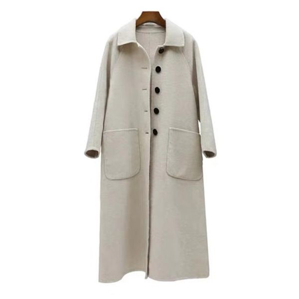 women's wool & blends women winter long overcoat outwear loose plus size single breasted sleeve double woolen coat 2021 femme casual, Black
women's wool & blends women winter long overcoat outwear loose plus size single breasted sleeve double woolen coat 2021 femme casual, Black