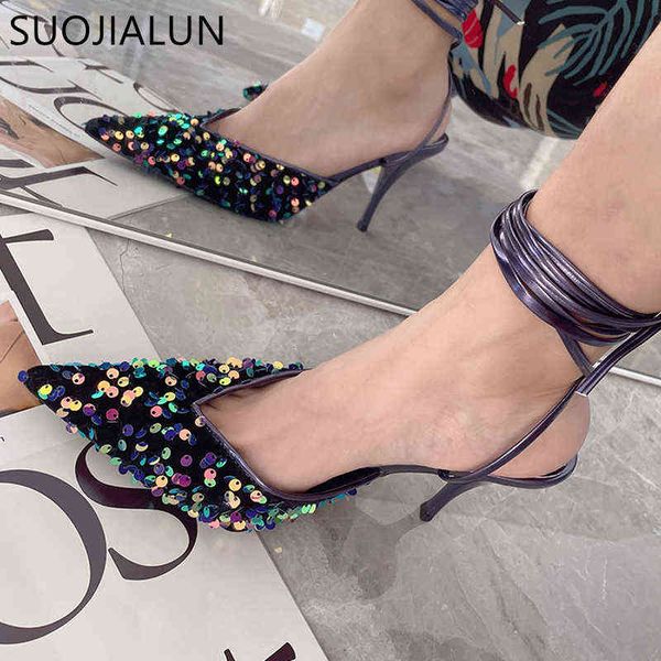 dress shoes suojialun new brand women slingback sandal fashion beads shallow ankle strap thin high heels ladies elgant pumps shoe 220303, Black
dress shoes suojialun new brand women slingback sandal fashion beads shallow ankle strap thin high heels ladies elgant pumps shoe 220303, Black