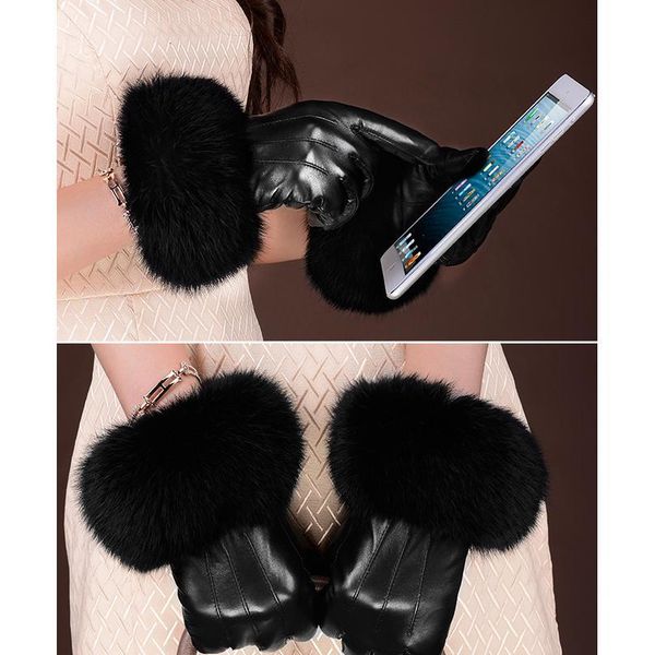 2019 winter glove woman genuine leather gloves rabbit hair luxurious sheepskin touch screen gloves handschoenen guant sqcpag, Black
2019 winter glove woman genuine leather gloves rabbit hair luxurious sheepskin touch screen gloves handschoenen guant sqcpag, Black