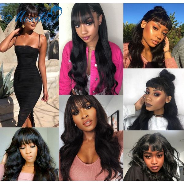 brazilian wig natural wave human hair wigs with bangs 8 24 inch full machine made remy wigs for women human hair body f wmtkvo, Black;brown
brazilian wig natural wave human hair wigs with bangs 8 24 inch full machine made remy wigs for women human hair body f wmtkvo, Black;brown