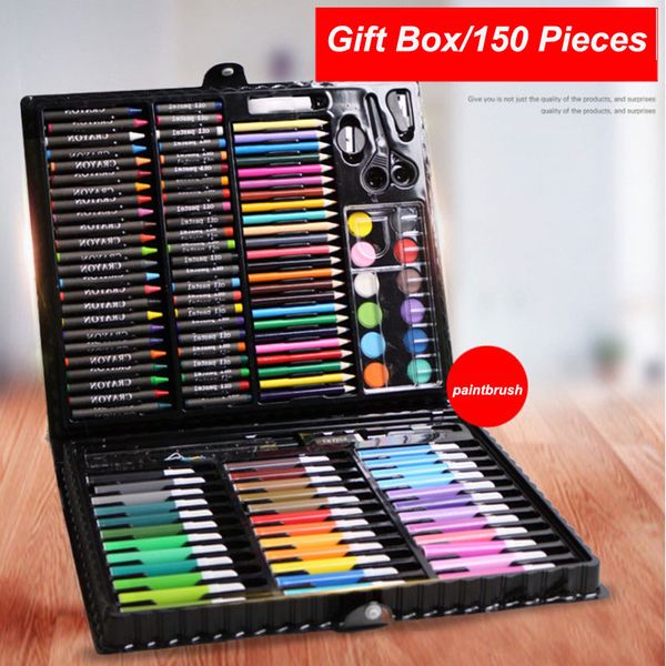 150pcs Brush Children Pencil Set Art Painting Colored Pen Gift Set Box Kid Student Paintbrush Watercolor Brush Pen Stationery Vt2000