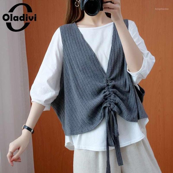 oladivi plus size clothing fashion women vest sweater ladies two piece sets autumn knited tank pullover casual knitwear 6xl1, White;black
oladivi plus size clothing fashion women vest sweater ladies two piece sets autumn knited tank pullover casual knitwear 6xl1, White;black