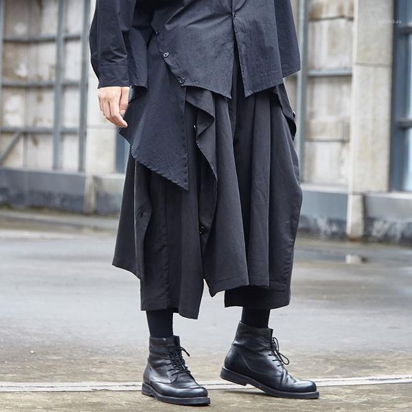 men's nine split pants spring/summer style yamamoto style men's pants baggy crotch fake 2 culottes1, Black
men's nine split pants spring/summer style yamamoto style men's pants baggy crotch fake 2 culottes1, Black
