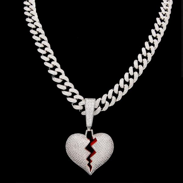 hip hop iced out heartbreak pendant necklace with 13mm cubic zirconia cuban link chain for men women fashion luxury jewelry, Silver
hip hop iced out heartbreak pendant necklace with 13mm cubic zirconia cuban link chain for men women fashion luxury jewelry, Silver