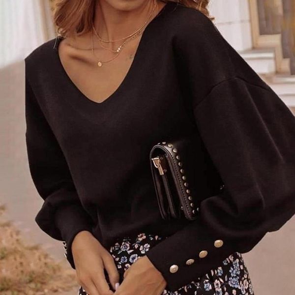autumn winter women solid color long puff sleeve v neck blouse buttons pullover womens and blouses shirt female 2020, White
autumn winter women solid color long puff sleeve v neck blouse buttons pullover womens and blouses shirt female 2020, White