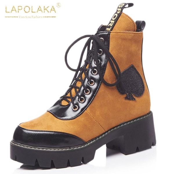 lapolaka 2020 thick heels office ladies boots woman shoes lace up platform comfortable autumn winter boots ladies, Black
lapolaka 2020 thick heels office ladies boots woman shoes lace up platform comfortable autumn winter boots ladies, Black