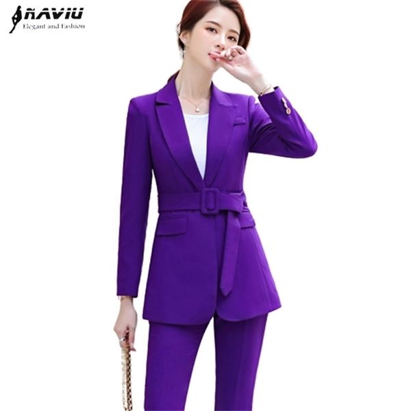 purple belt women winter suit slim temperament long sleeve blazer and pants office ladies fashion business work wear 200923, White
purple belt women winter suit slim temperament long sleeve blazer and pants office ladies fashion business work wear 200923, White