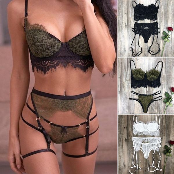 women lace babydoll open womentransparent lingerie g-string underwear nightwear bra brief 3pc set, Black;white
women lace babydoll open womentransparent lingerie g-string underwear nightwear bra brief 3pc set, Black;white