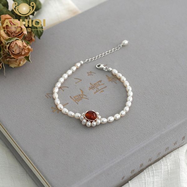 ashiqi natural freshwater pearl 925 sterling silver sun flower bracelet natural agate fashion simple gift 1028, Black
ashiqi natural freshwater pearl 925 sterling silver sun flower bracelet natural agate fashion simple gift 1028, Black