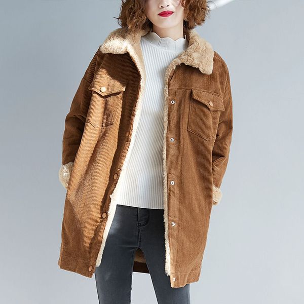 Beijing Winter Faux fur Coat Women Oversize Corduroy Coats Vintage Female Loose Long Jackets Casual Street Lady Lambswool Warm Outwears, Black
Beijing Winter Faux fur Coat Women Oversize Corduroy Coats Vintage Female Loose Long Jackets Casual Street Lady Lambswool Warm Outwears, Black