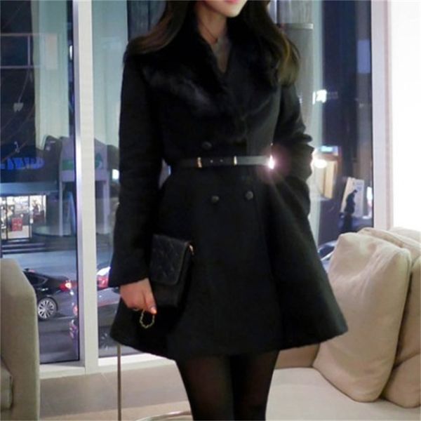 2021 female new double fox fur dressed in wool korean version of thin coat bypm, Black;brown
2021 female new double fox fur dressed in wool korean version of thin coat bypm, Black;brown