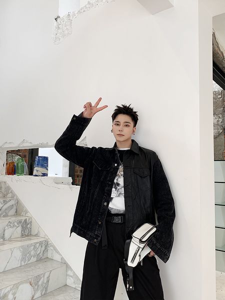 2021 new men hip hop trend jacket patchwork jeans loose casual joker temperament retro europa america. nt0q, Black;brown
2021 new men hip hop trend jacket patchwork jeans loose casual joker temperament retro europa america. nt0q, Black;brown