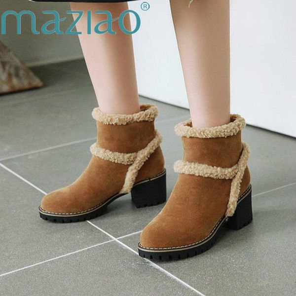 boots nubuck round toe slip-on ladies flock square heel ankle high women winter snow black maziao
boots nubuck round toe slip-on ladies flock square heel ankle high women winter snow black maziao