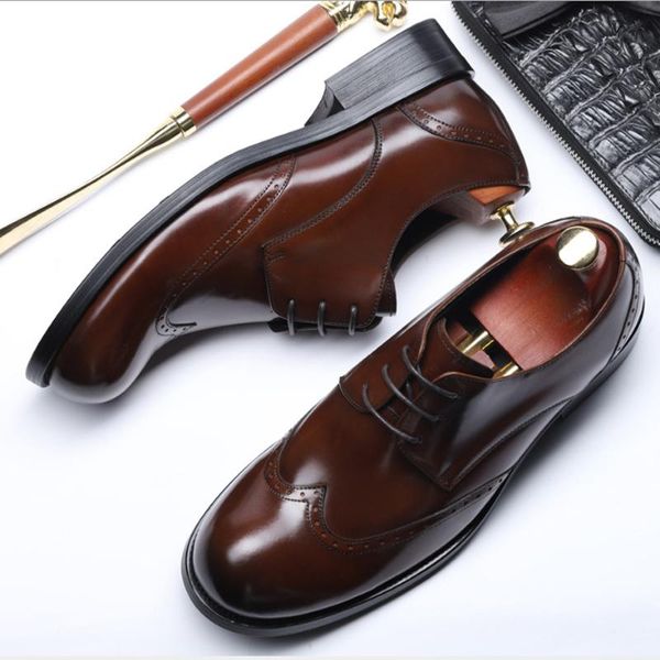 spring and summer men's leather shoes lace up dress shoes cowhide business casual round head leather men's, Black
spring and summer men's leather shoes lace up dress shoes cowhide business casual round head leather men's, Black