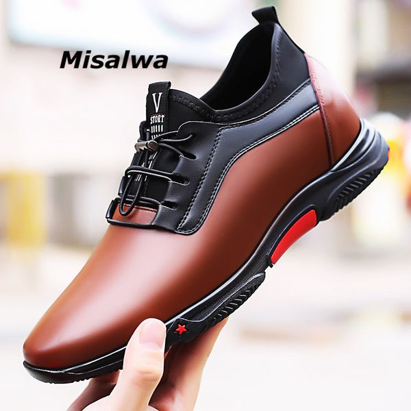 misaulwa модные кроссовки мужчины роскошные платформы лифт обувь коричневая кожаная эластичная группа повседневная высота увеличение 5-7 см, Black
misaulwa модные кроссовки мужчины роскошные платформы лифт обувь коричневая кожаная эластичная группа повседневная высота увеличение 5-7 см, Black