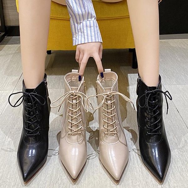 women boots leather fetish stripper short ankle boots female booties lady lace up zip woman low 8cm high heels shoes, Black
women boots leather fetish stripper short ankle boots female booties lady lace up zip woman low 8cm high heels shoes, Black