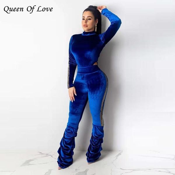 2020 autumn winter velvet 2 piece matching set women outfits long sleeve bodycon playsuit ruched stacked pants leggings suit1, Gray
2020 autumn winter velvet 2 piece matching set women outfits long sleeve bodycon playsuit ruched stacked pants leggings suit1, Gray