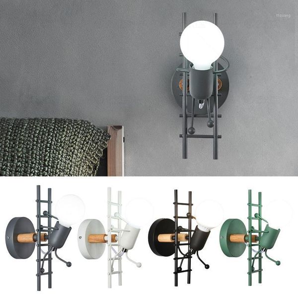 nodic wall lamp creative small man iron lights metal simple cartoon robot sconce lamps for indoor art decor light1
nodic wall lamp creative small man iron lights metal simple cartoon robot sconce lamps for indoor art decor light1