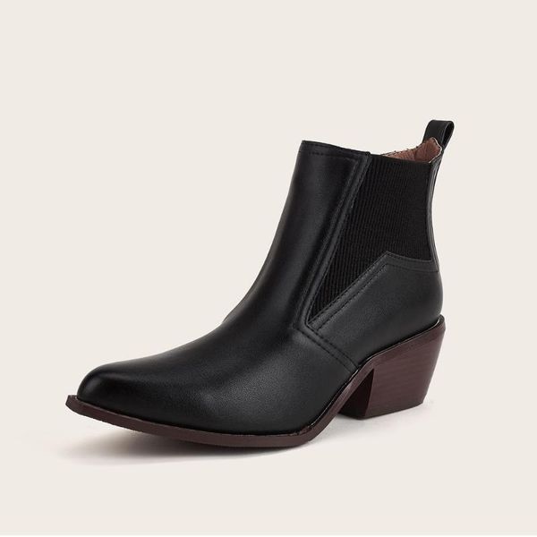 spring  autumn women pu slip on ankle boots square heel motorcycle boots pointed toe mid heels shoes for women white black shoes
spring  autumn women pu slip on ankle boots square heel motorcycle boots pointed toe mid heels shoes for women white black shoes