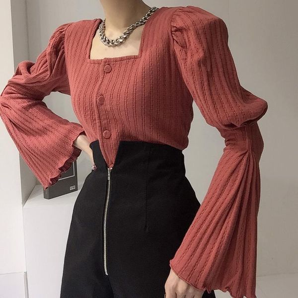 korean retro pullover women fashion square collar pleated flared sleeve cardigan sweet knitted sweter woman sweaters 2021, White;black
korean retro pullover women fashion square collar pleated flared sleeve cardigan sweet knitted sweter woman sweaters 2021, White;black