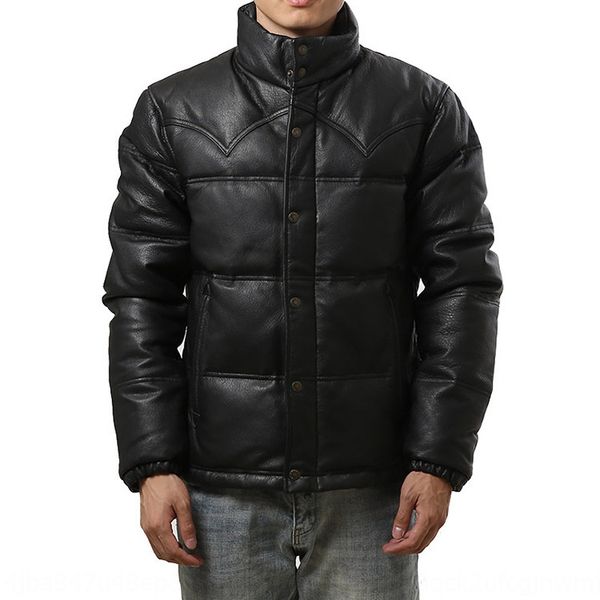 avfly2020 urban leisure leather down jacket men's stand collar goatskin down jacket, Black
avfly2020 urban leisure leather down jacket men's stand collar goatskin down jacket, Black
