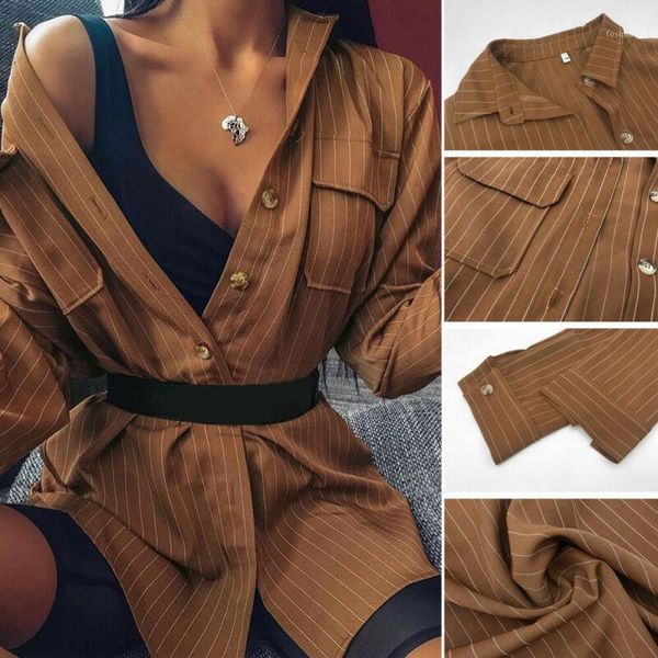 hirigin women shirt blouse ladies lapel vertical striped long sleeve single-breasted loose pocket blouse casual shirts1, White
hirigin women shirt blouse ladies lapel vertical striped long sleeve single-breasted loose pocket blouse casual shirts1, White