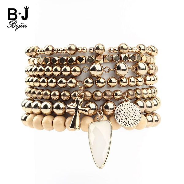 bojiu 7 pcs/set fashion cross triangle round charms bracelets gold plating hematite copper nuggets wood beads btacelet bcset193, Golden;silver
bojiu 7 pcs/set fashion cross triangle round charms bracelets gold plating hematite copper nuggets wood beads btacelet bcset193, Golden;silver