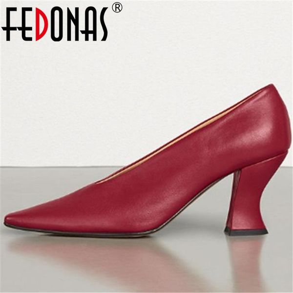 fedonas shallow genuine leather fashion ladies shoes square toe thick heels pumps 2020 new arrival party wedding shoes woman, Black
fedonas shallow genuine leather fashion ladies shoes square toe thick heels pumps 2020 new arrival party wedding shoes woman, Black
