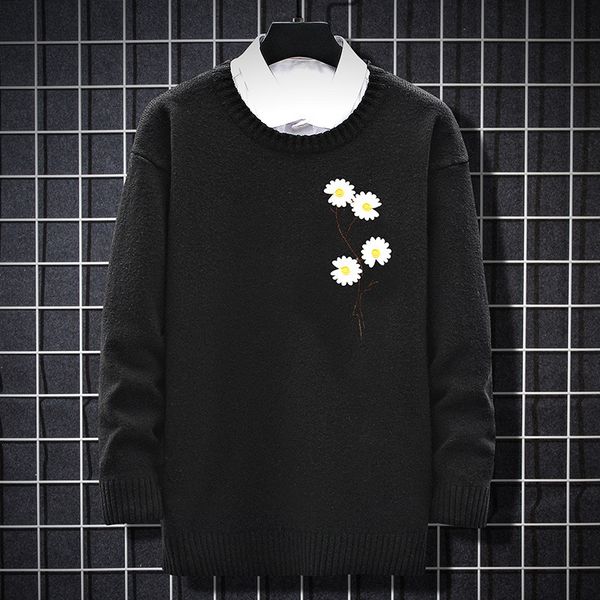 2021 new mens knitted sweater 2021 autumn winter men's flower decoration jumper casual loose soft male sweaters daisy embroidery 2cbf, White;black
2021 new mens knitted sweater 2021 autumn winter men's flower decoration jumper casual loose soft male sweaters daisy embroidery 2cbf, White;black