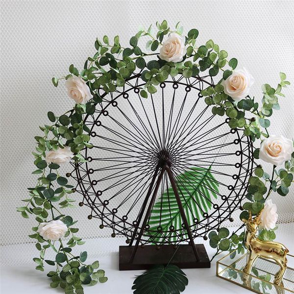 luxury 190cm roses rattan with dense green eucalyptus leaves artificial flowers for wedding party decorations garland wreath bbybab
luxury 190cm roses rattan with dense green eucalyptus leaves artificial flowers for wedding party decorations garland wreath bbybab