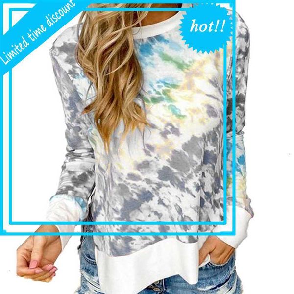 long mouw restore lent tie-dye print csual shirts around neck t-shirt women loose plus size 2021, White
long mouw restore lent tie-dye print csual shirts around neck t-shirt women loose plus size 2021, White