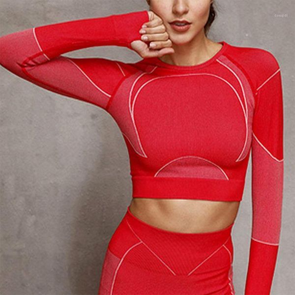 yoga outfits sports clothes hip elastic tights women's beautiful back navel long sleeve fitness set 2 piece women1, White;red
yoga outfits sports clothes hip elastic tights women's beautiful back navel long sleeve fitness set 2 piece women1, White;red